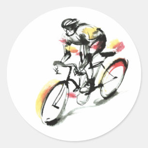 Road bike classic round sticker