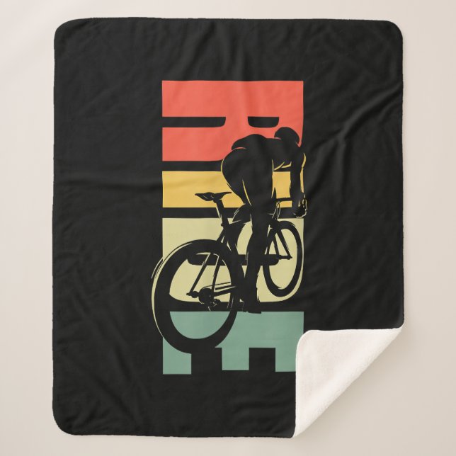 Road Biking Bicycle Cycling Sherpa Blanket (Front)