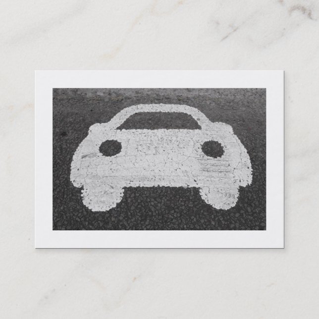 Road Car Symbol (Bordered) Business Card (Front)