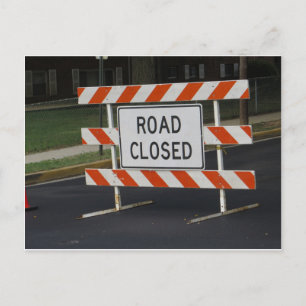 Road Closed Sign Postcard
