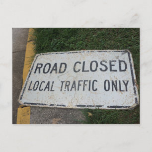 Road Closed Sign Postcard