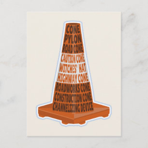 Road Cone Orange Taraffic cone Postcard