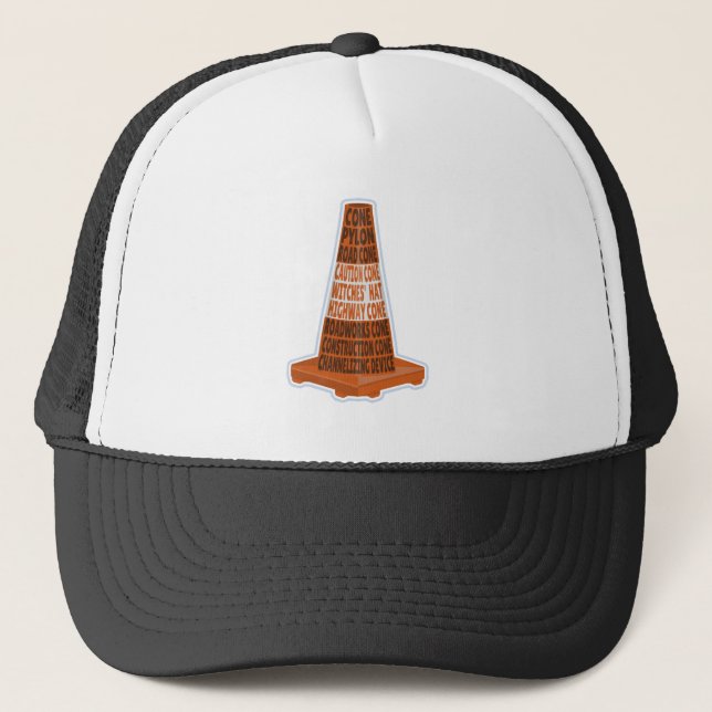 Road Cone Orange Taraffic cone Trucker Hat (Front)