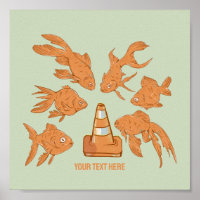 Road Cones and orange goldfish