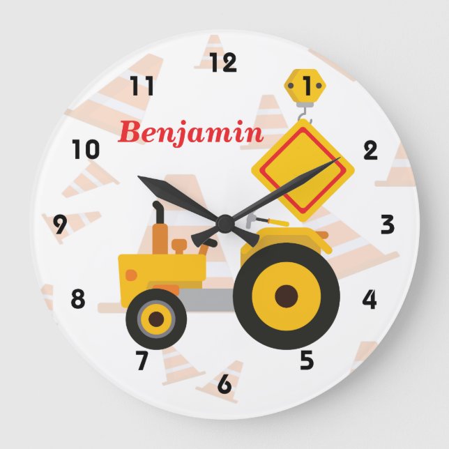 Road Construction Large Clock (Front)