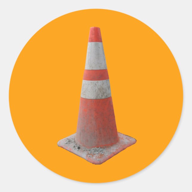 Road Construction Pylon Series Classic Round Sticker (Front)