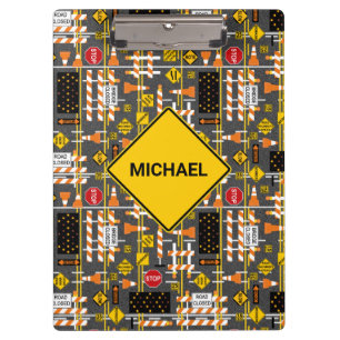 Road Construction Signs Clipboard