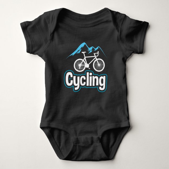 Road Cycling Cyclist Bike Bike Bicycle Baby Bodysuit (Front)