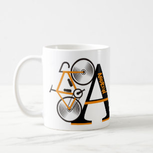 Road cycling letter name  coffee mug