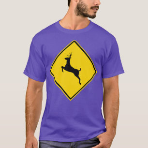 Road Deer Warning Sign T-Shirt