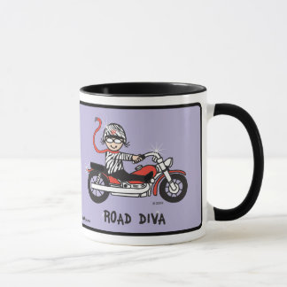 road diva half ringer mug