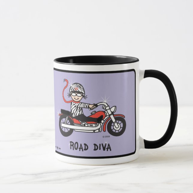 road diva half ringer mug (Right)