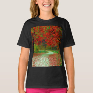ROAD FOREST TREES BOTANICAL NATURE LANDSCAPE   T-S T-Shirt