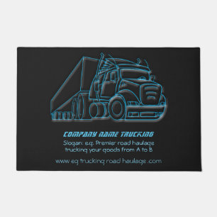 Road Haulage Semi-Truck blue logo Doormat