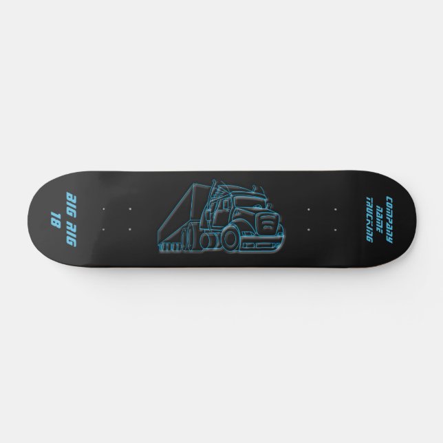 Road Haulage Semi-Truck blue logo Skateboard (Horz)