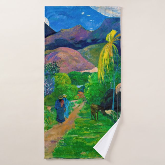 Road in Tahiti, Gauguin Bath Towel (Bath Towel)