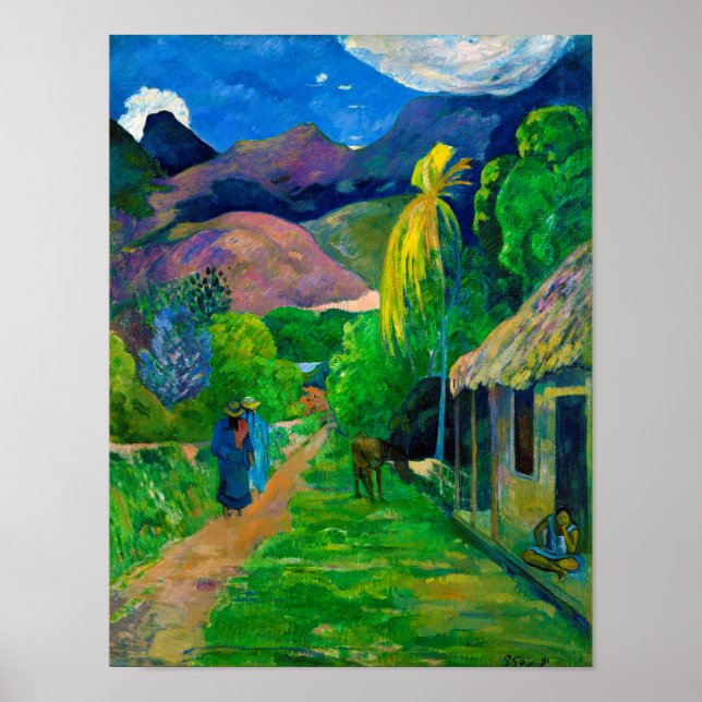 Road in Tahiti, Gauguin Poster (Front)