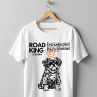 Road King Biker Dog Motorcycle Rider T-Shirt