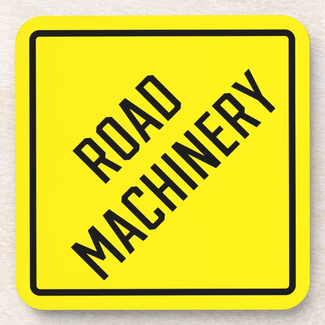 Road Machinery Hard Plastic Coaster (Front)