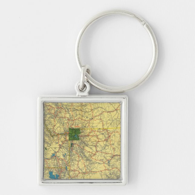 Road map Idaho, Mont, Wyo map Key Ring (Front)