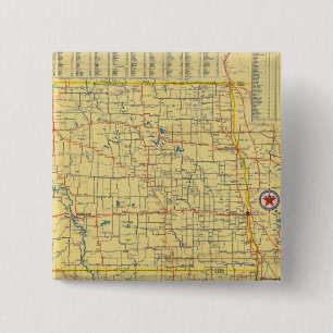 Road map N & S Dakota 15 Cm Square Badge