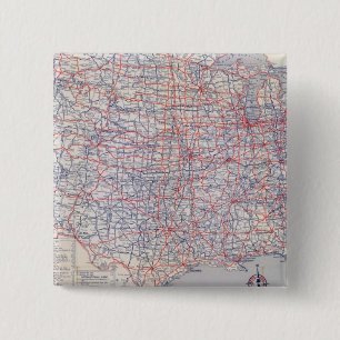 Road map United States 15 Cm Square Badge