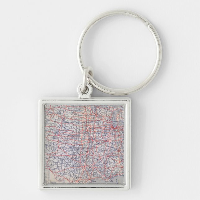 Road map United States Key Ring (Front)