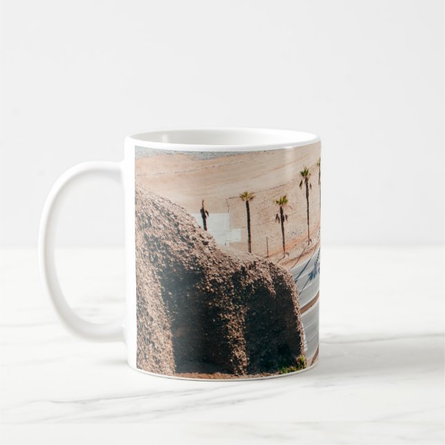Road near seashore coffee mug (Left)
