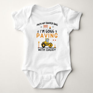 Road Paving Truck Driver Dad   Paving Truck Baby Bodysuit