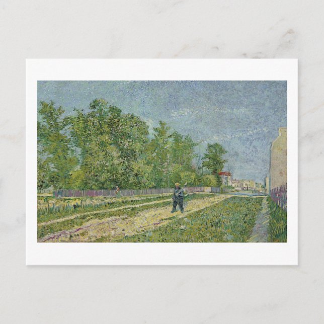 Road, Peasant Shouldering Spade, Van Gogh Fine Art Postcard (Front)