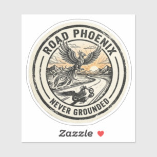 Road Phoenix Never Grounded Biker Decal