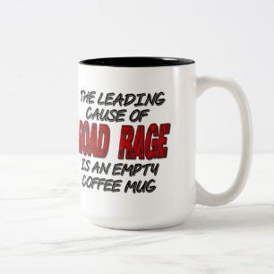 Road Rage Coffee Humour Two-Tone Coffee Mug