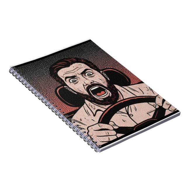 Road Rage Comic – Driver’s Fury Unleashed Notebook (Right Side)