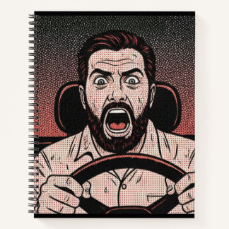 Road Rage Comic – Driver’s Fury Unleashed Notebook