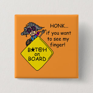 Road Rage Humour 15 Cm Square Badge