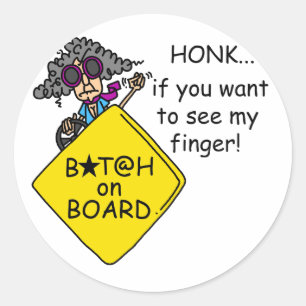 Road Rage Humour Classic Round Sticker