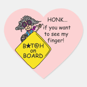 Road Rage Humour Heart Sticker