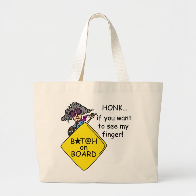 Road Rage Humour Large Tote Bag (Front)