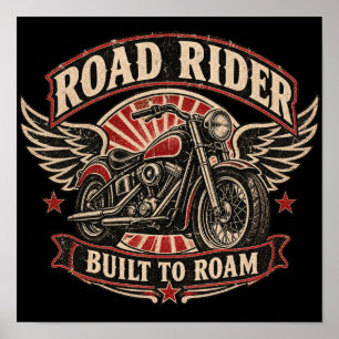 Road Rider Vintage Motorcycle Poster