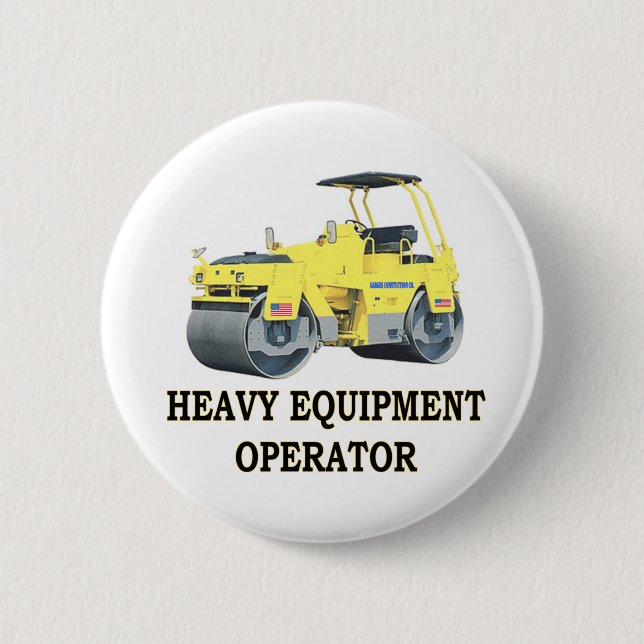 ROAD ROLLER 6 CM ROUND BADGE (Front)