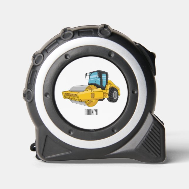 Road roller cartoon illustration 1 (Front)