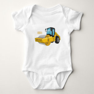 Road roller cartoon illustration baby bodysuit