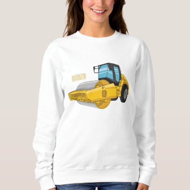 Road roller cartoon illustration sweatshirt (Front)