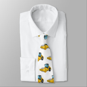 Road roller cartoon illustration tie