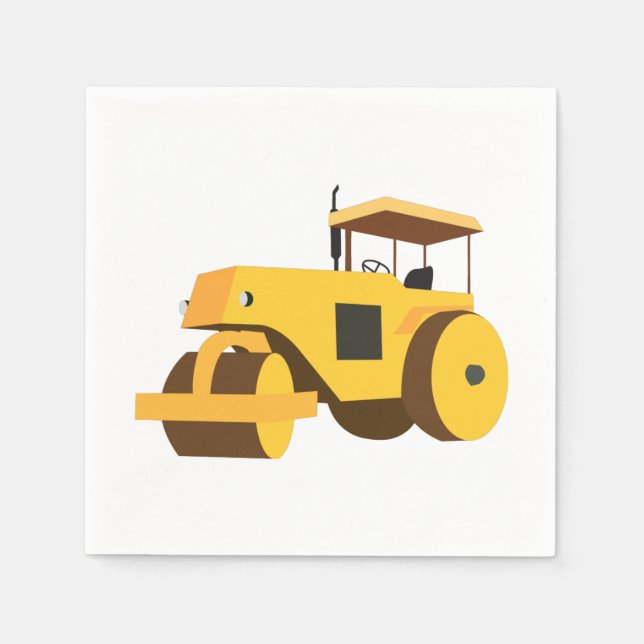 Road Roller Compactor Construction Truck Napkin (Front)