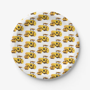 Road Roller Compactor Construction Truck Paper Plate