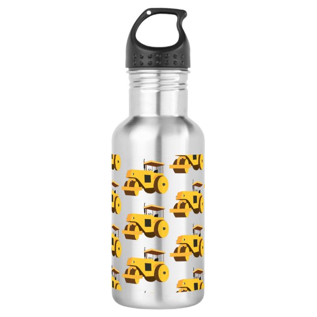 Road Roller Compactor Construction Trucks  532 Ml Water Bottle (Front)