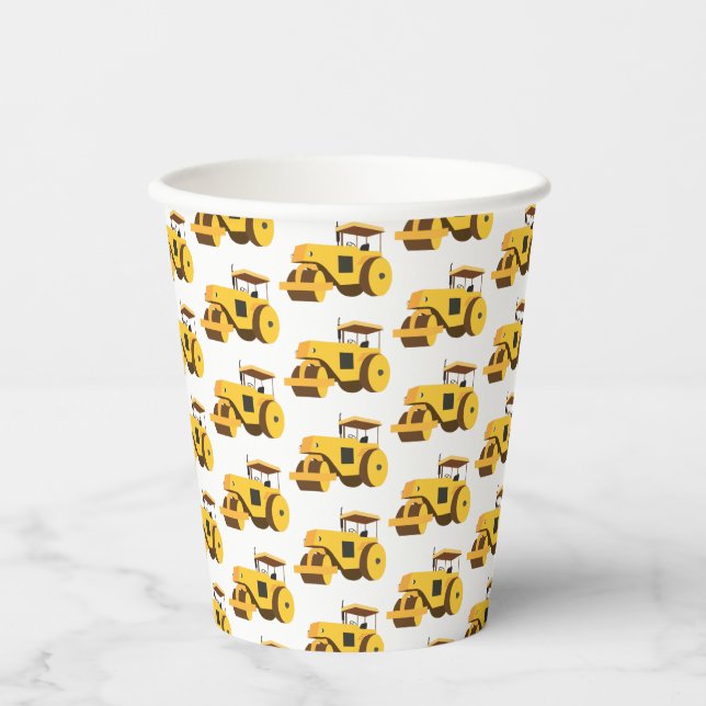 Road Roller Compactor Construction Trucks Paper Cups (Front)