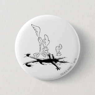 ROAD RUNNER™ and WILE E. COYOTE™ Shaped Hole 6 Cm Round Badge