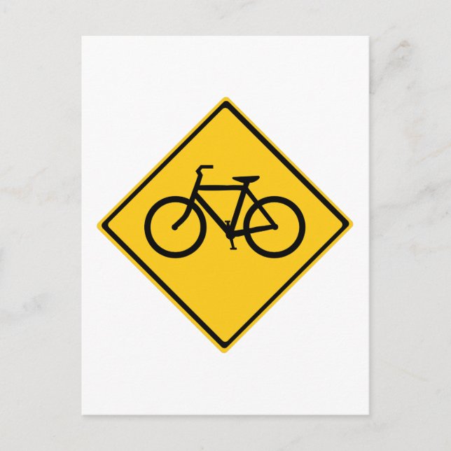 Road Sign Bicycle Holiday Postcard (Front)
